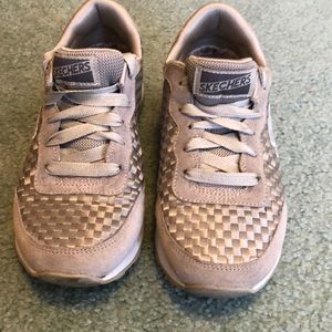 Silver Skechers sneakers size 6.5